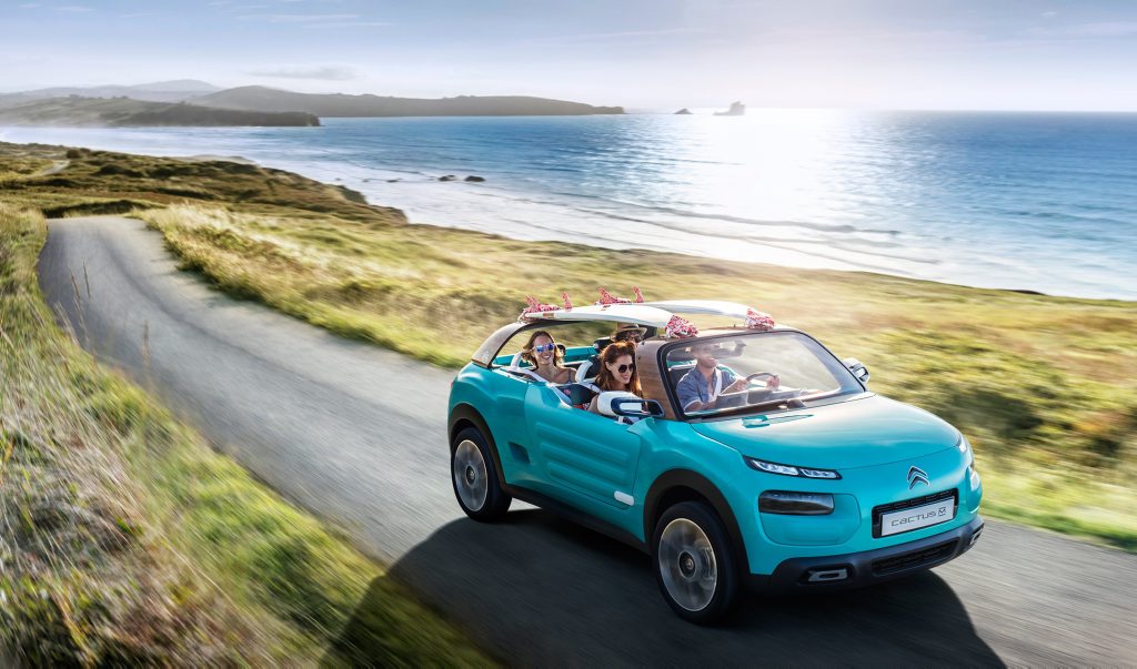 BEACH BABE: Citroen Cactus M concept will be revealed at Frankfurt this month, and takes the spirit of the brand's iconic open-top Mehari model of the 1960s. BEACH BABE: Citroen Cactus M concept will be revealed at Frankfurt this month, and takes the spirit of the brand's iconic open-top Mehari model of the 1960s.